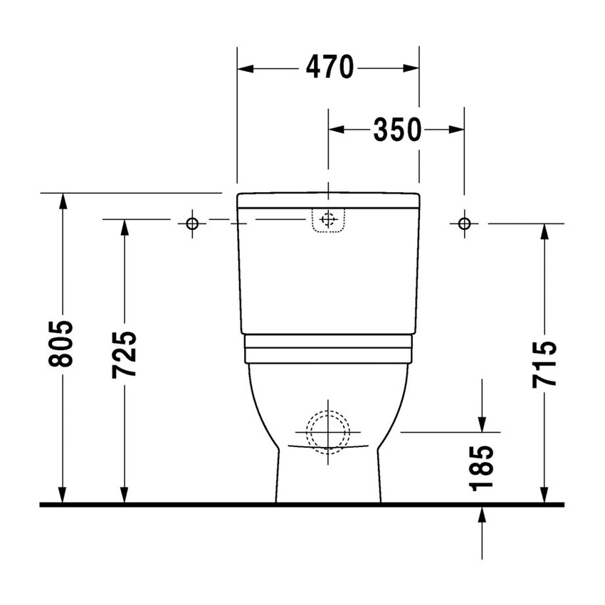 Immagine di Duravit STARCK 3 vaso monoblocco a pavimento Comfort a cacciata, per cassetta appoggiata non inclusa, senza sedile, fabbisogno di acqua di risciacquo 6 l, UWL classe 2, HygieneGlaze, colore bianco 2104092000