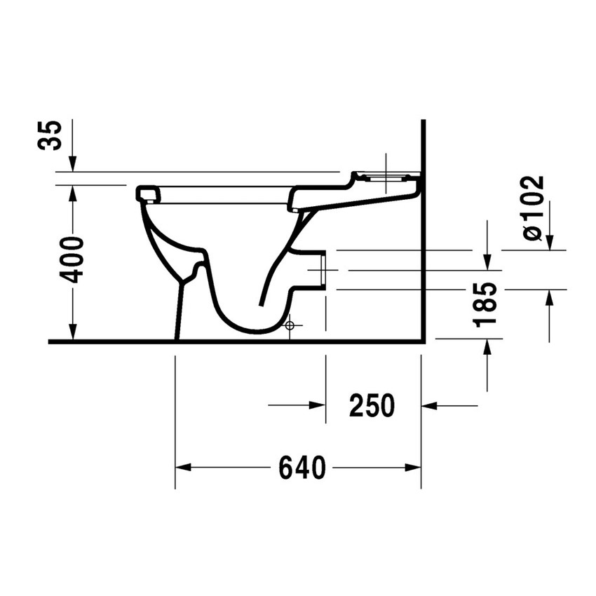 Immagine di Duravit STARCK 3 vaso monoblocco a pavimento Comfort a cacciata, per cassetta appoggiata non inclusa, senza sedile, fabbisogno di acqua di risciacquo 6 l, UWL classe 2, HygieneGlaze, colore bianco 2104092000