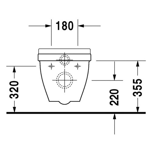 Immagine di Duravit STARCK 3 vaso sospeso a cacciata, senza sedile, fabbisogno di acqua di risciacquo 4,5 l, UWL classe 1, colore bianco 2200090000