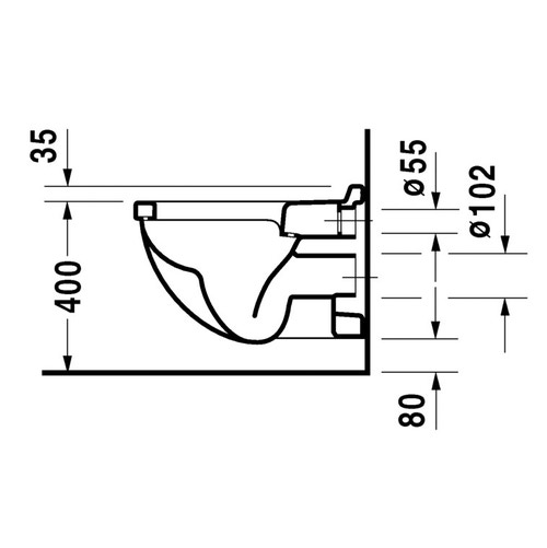 Immagine di Duravit STARCK 3 vaso sospeso a cacciata, senza sedile, fabbisogno di acqua di risciacquo 4,5 l, UWL classe 1, colore bianco 2200090000