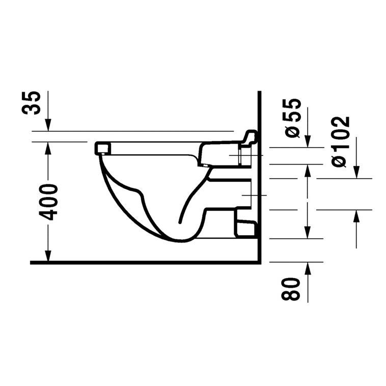 Immagine di Duravit STARCK 3 vaso sospeso a cacciata, senza sedile, fabbisogno di acqua di risciacquo 4,5 l, UWL classe 1, colore bianco 2200090000