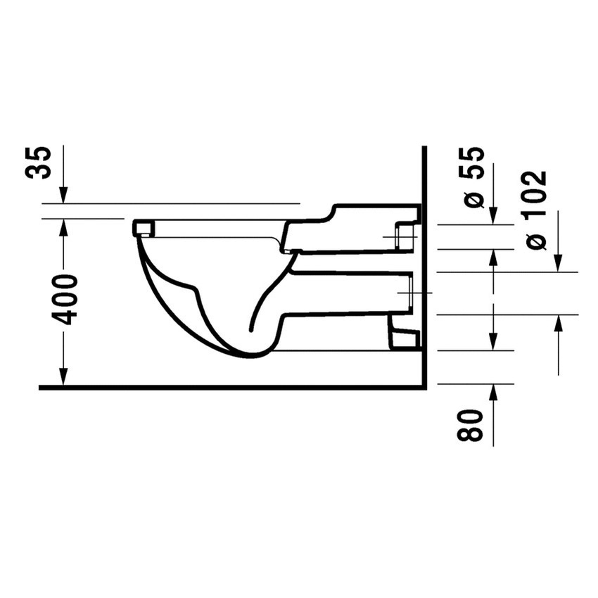 Immagine di Duravit STARCK 3 vaso sospeso Vital a cacciata, per portatori di handicap, profondità 70 cm, fabbisogno di acqua di risciacquo 6 l, UWL classe 2, colore bianco 2203090000