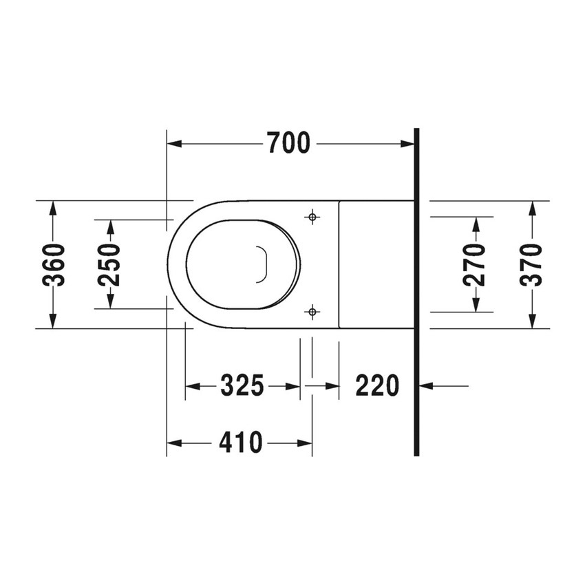 Immagine di Duravit STARCK 3 vaso sospeso Vital a cacciata, per portatori di handicap, profondità 70 cm, fabbisogno di acqua di risciacquo 6 l, UWL classe 2, HygieneGlaze, colore bianco 2203092000