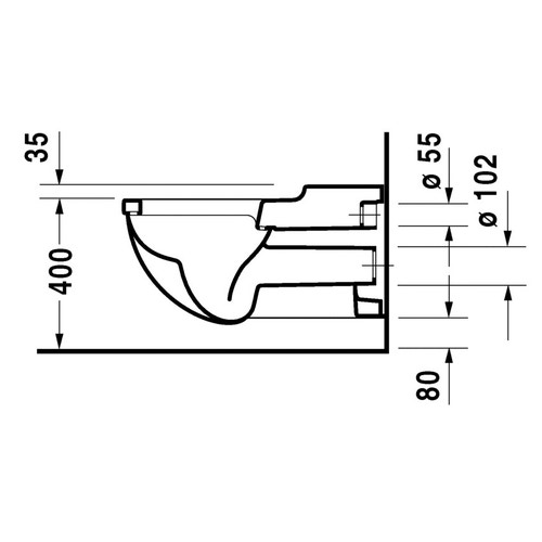 Immagine di Duravit STARCK 3 vaso sospeso Vital a cacciata, per portatori di handicap, profondità 70 cm, fabbisogno di acqua di risciacquo 6 l, UWL classe 2, HygieneGlaze, colore bianco 2203092000