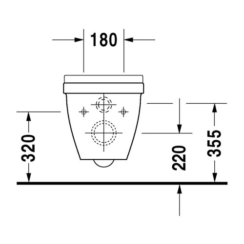 Immagine di Duravit STARCK 3 vaso sospeso Comfort a cacciata, senza sedile, altezza di seduta + 5 cm, fabbisogno di acqua di risciacquo 6 l, UWL classe 2, colore bianco 2215090000