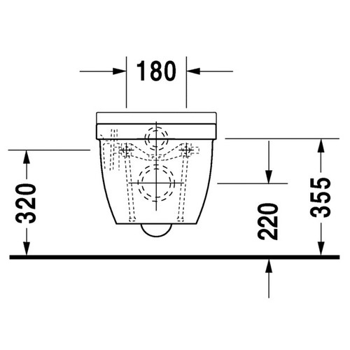 Immagine di Duravit STARCK 3 vaso sospeso a cacciata, senza sedile, fabbisogno di acqua di risciacquo 4,5 l, UWL classe 1, HygieneGlaze, colore bianco 2225092000
