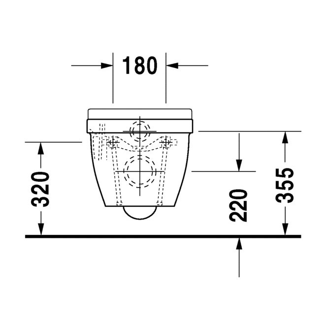 Immagine di Duravit STARCK 3 set sanitari sospesi, vaso Compact a cacciata, sedile con coperchio, senza chiusura rallentata, bidet monoforo con troppopieno, colore bianco 2227090000+2280150000+0063810000