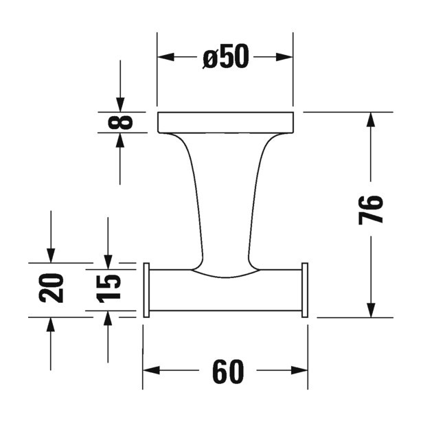 Immagine di Duravit STARCK T gancio portasciugamani doppio, finitura cromo 0099301000