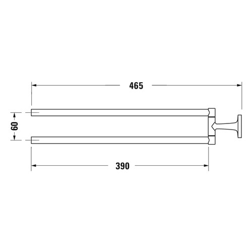 Immagine di Duravit STARCK T portasciugamani a due bracci mobili, finitura cromo 0099411000