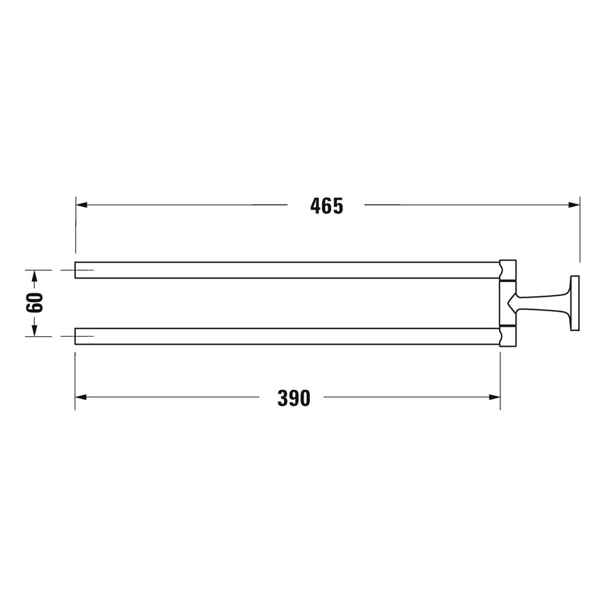 Immagine di Duravit STARCK T portasciugamani a due bracci mobili, finitura cromo 0099411000