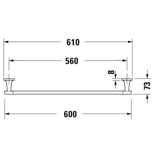 Immagine di Duravit STARCK T portasciugamani 60 cm, finitura cromo 0099421000