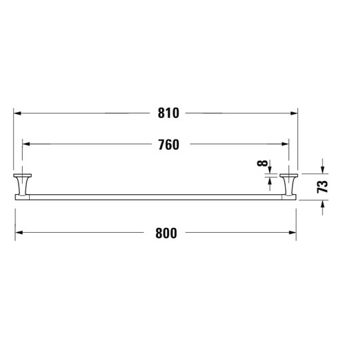 Immagine di Duravit STARCK T portasciugamani 80 cm, finitura cromo 0099431000