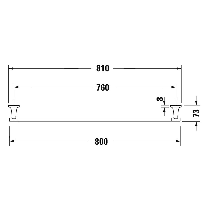 Immagine di Duravit STARCK T portasciugamani 80 cm, finitura cromo 0099431000