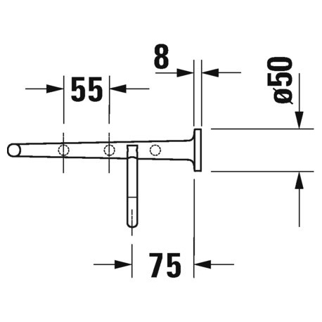Immagine di Duravit STARCK T mensola portasciugamani, finitura cromo 0099441000
