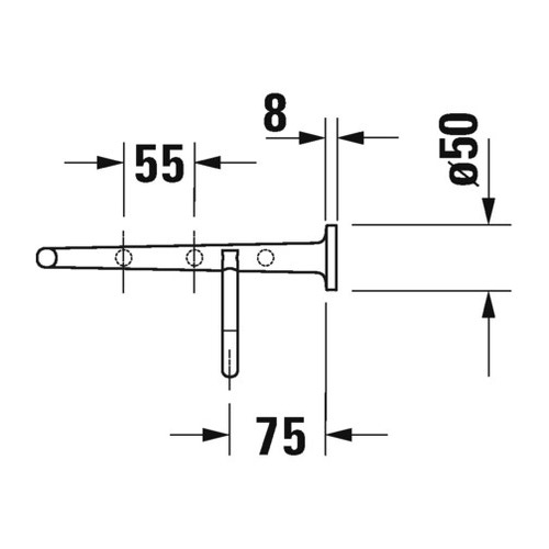 Immagine di Duravit STARCK T mensola portasciugamani, colore nero finitura opaco 0099444600