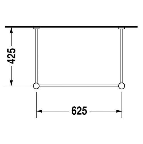 Immagine di Duravit VERO sostegno metallico 62.5, regolabile in altezza, finitura cromo 0030751000