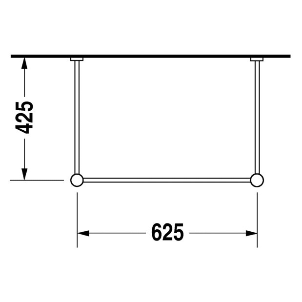 Immagine di Duravit VERO sostegno metallico 62.5, regolabile in altezza, finitura cromo 0030751000