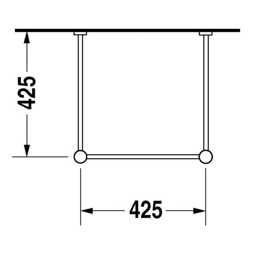 Immagine di Duravit VERO sostegno metallico 42.5, regolabile in altezza, finitura cromo 0030651000