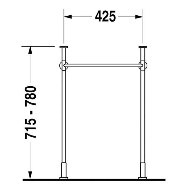 Immagine di Duravit VERO sostegno metallico 42.5, regolabile in altezza, finitura cromo 0030651000