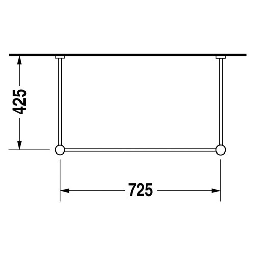 Immagine di Duravit VERO sostegno metallico 72.5, regolabile in altezza, finitura cromo 0030661000