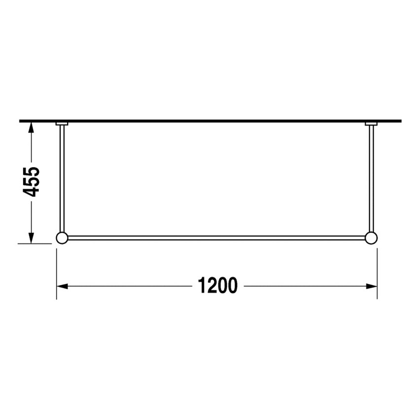 Immagine di Duravit VERO sostegno metallico 120 cm, regolabile in altezza, finitura cromo 0030731000