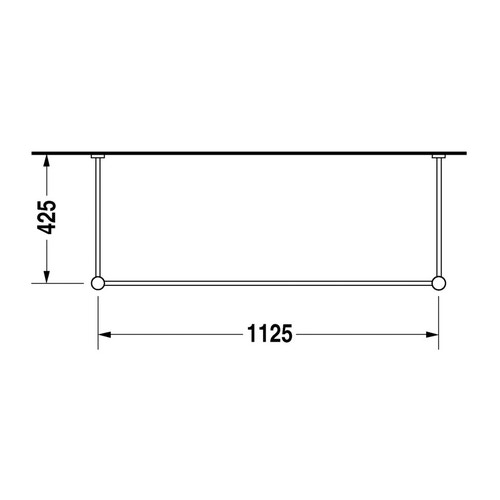 Immagine di Duravit VERO sostegno metallico 112.5 cm, regolabile in altezza, finitura cromo 0030741000
