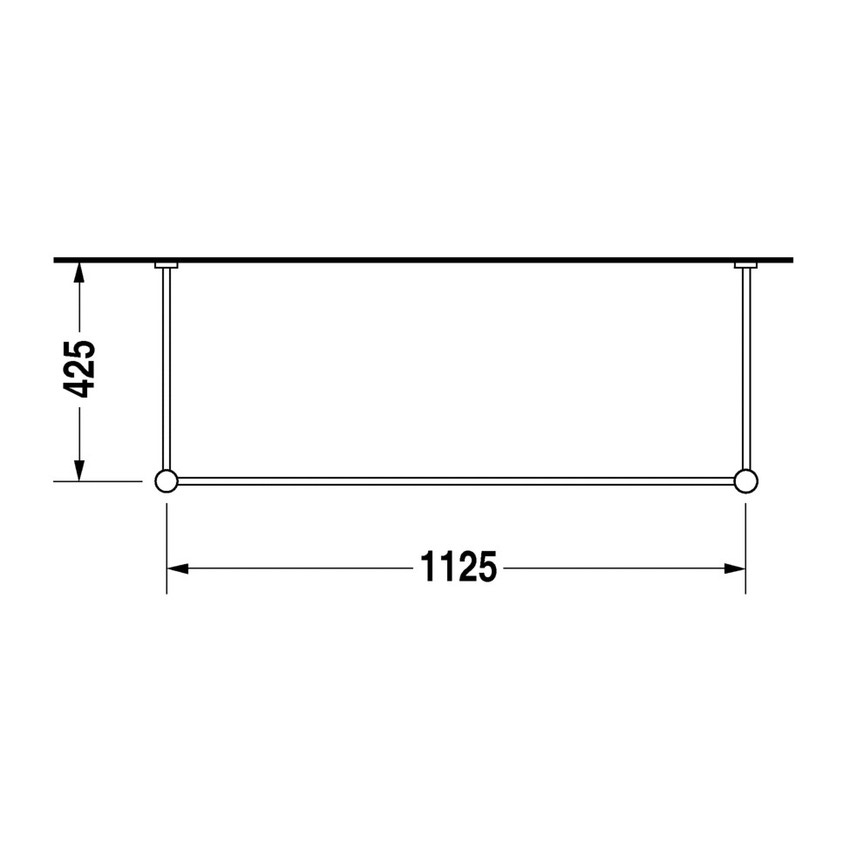 Immagine di Duravit VERO sostegno metallico 112.5 cm, regolabile in altezza, finitura cromo 0030741000