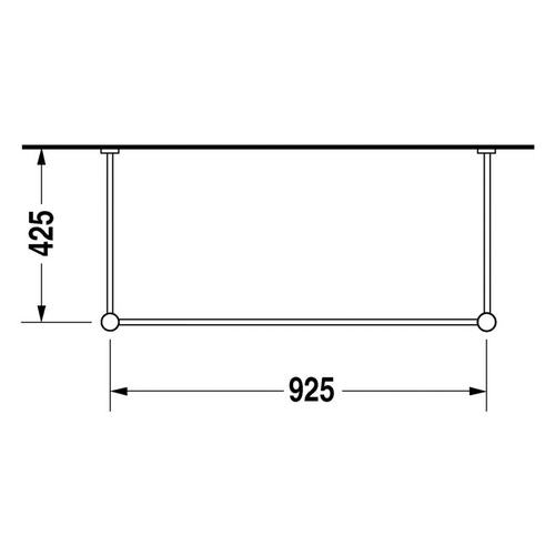 Immagine di Duravit VERO sostegno metallico 92.5 cm, regolabile in altezza, finitura cromo 0030671000