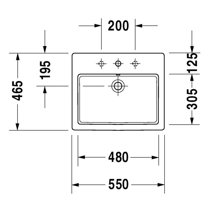 Immagine di Duravit VERO lavabo da incasso 55 cm, monoforo, per incasso soprapiano, con troppopieno, WonderGliss, colore bianco 03155500001