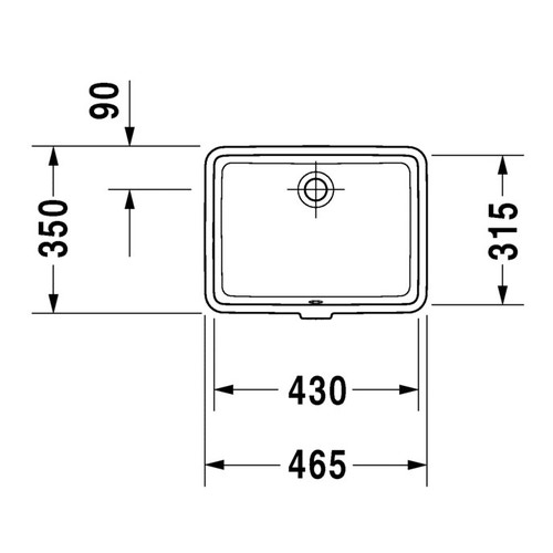Immagine di Duravit VERO lavabo da incasso 43 cm, senza foro, per incasso sottopiano, con troppopieno, colore bianco 0330430000