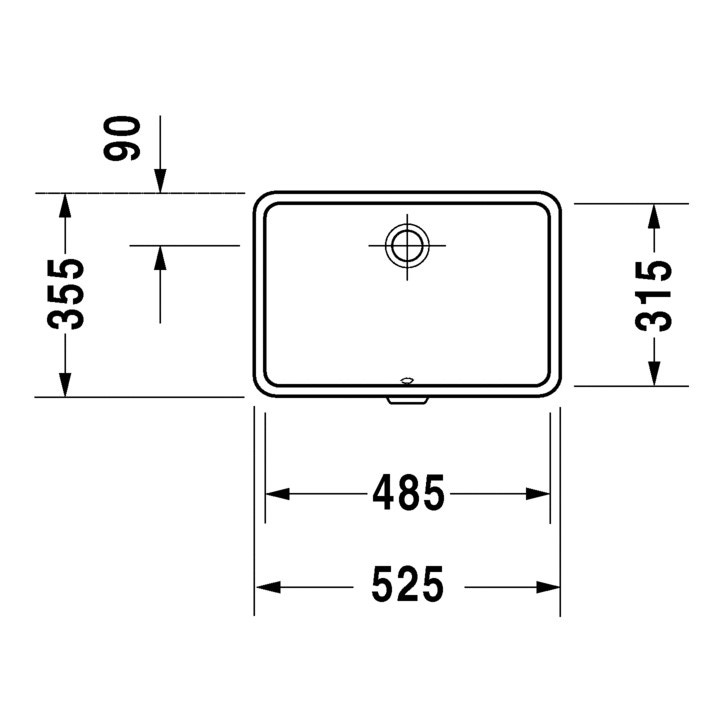 Immagine di Duravit VERO lavabo da incasso 48,5 cm, senza foro, per incasso sottopiano, con troppopieno, colore bianco 0330480000