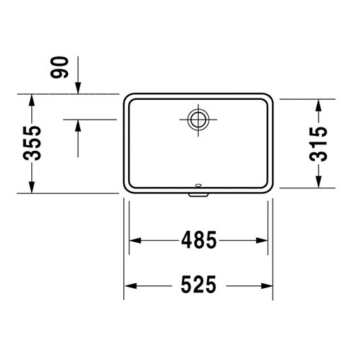 Immagine di Duravit VERO lavabo da incasso 48,5 cm, senza foro, con rettifica speciale per mobili Duravit, per incasso sottopiano, con troppopieno, WonderGliss, colore bianco 03304800221
