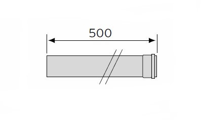 Immagine di Vaillant Prolunga 0,5 m DN 80 alluminio 300833