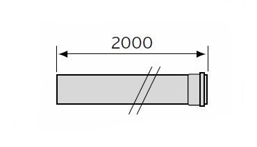 Immagine di Vaillant Prolunga 2,0 m DN 80 alluminio 300832