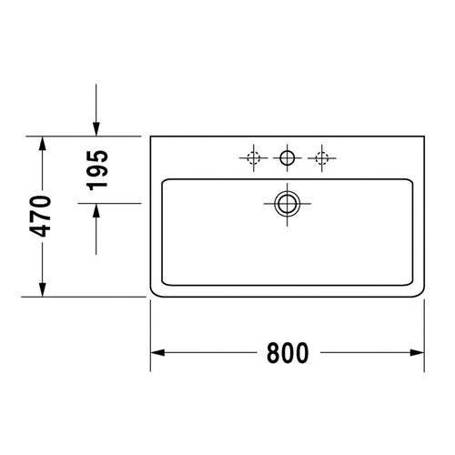 Immagine di Duravit VERO lavabo consolle 80 cm, monoforo, con troppopieno, WonderGliss, colore bianco 04548000001
