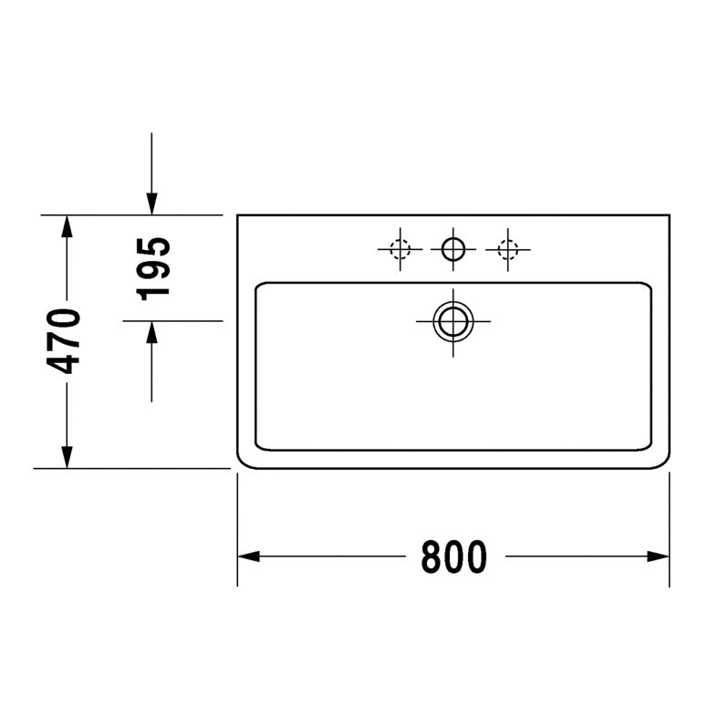 Immagine di Duravit VERO lavabo consolle 80 cm, monoforo, con troppopieno, WonderGliss, colore bianco 04548000001
