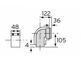 Immagine di Vaillant Curva 90° 60/100 mm 0020201157
