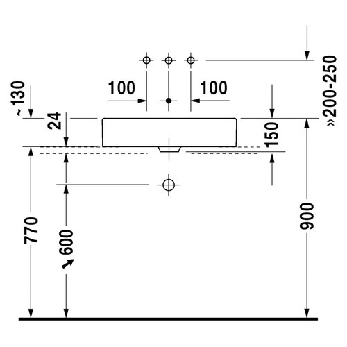 Immagine di Duravit VERO bacinella da appoggio soprapiano 60 cm, senza foro, con rettifica, senza troppopieno, colore bianco 0455600000