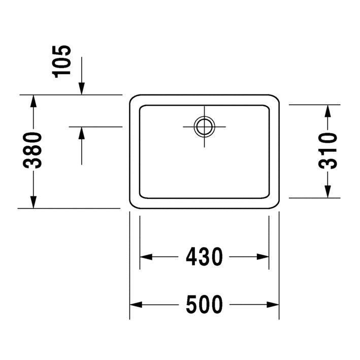 Immagine di Duravit VERO bacinella da appoggio soprapiano 50 cm, senza foro, con rettifica, senza troppopieno, colore bianco 0455500000