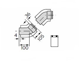 Immagine di Vaillant Coppia Curve 45° 60/100 mm 0020209569