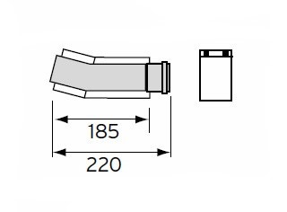 Immagine di Vaillant Curva di traslazione 60/100 alluminio 303820
