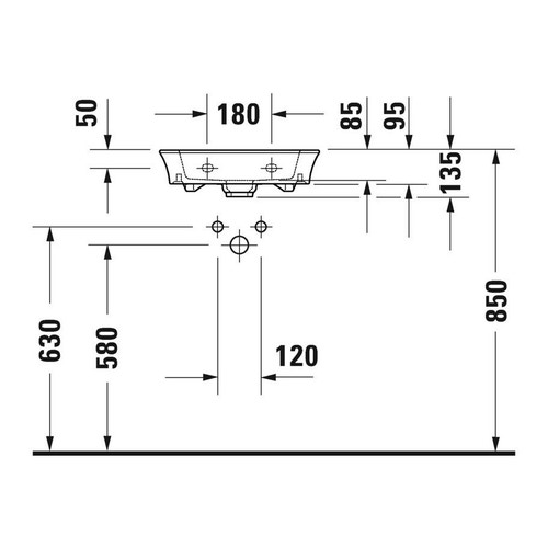 Immagine di Duravit WHITE TULIP lavamani consolle, senza troppopieno, con bordo per rubinetteria, Wondergliss, colore bianco 07374500701