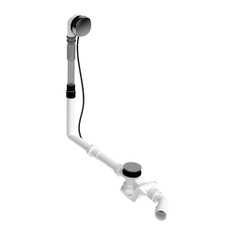 Immagine di Duravit Colonna di scarico con troppopieno Quadroval, per vasche con scarico centrale, finitura cromo 792202000001000