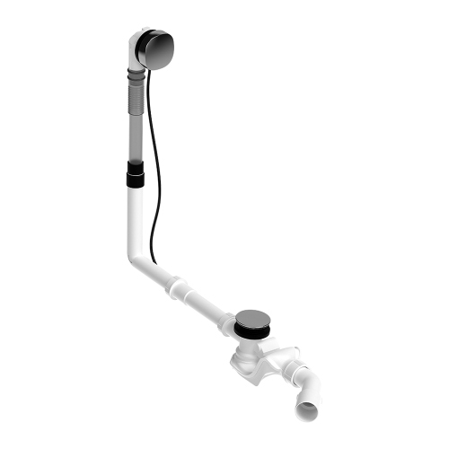 Immagine di Duravit Colonna di scarico con troppopieno Quadroval, per vasche con scarico centrale, finitura cromo 792202000001000