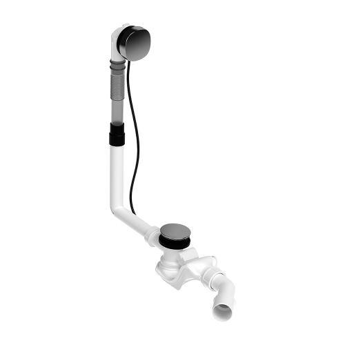 Immagine di Duravit Colonna di scarico con troppopieno Quadroval, per vasche con scarico laterale, finitura cromo 792200000001000