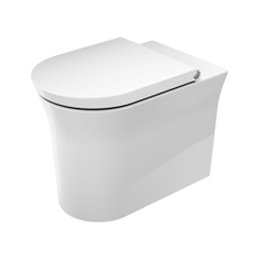 Immagine di Duravit WHITE TULIP vaso a pavimento, a filo parete, Rimless®, con scarico orizzontale, UWL classe 1, senza sedile, colore bianco 2001090000