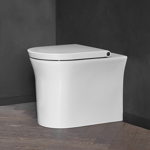 Immagine di Duravit WHITE TULIP set sanitari a pavimento, vaso Rimless® con scarico orizzontale, sedile a discesa rallentata, bidet monoforo con troppopieno, colore bianco finitura lucido 2001090000+2293100000+0027090000