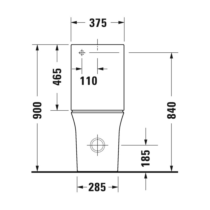 Immagine di Duravit WHITE TULIP vaso monoblocco a pavimento, per cassetta appoggiata non inclusa, Rimless®, UWL classe 1, senza sedile, colore bianco 2197090000