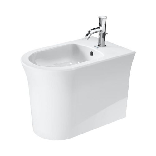 Immagine di Duravit WHITE TULIP bidet a pavimento, a filo parete, con troppopieno e bordo per rubinetteria, colore bianco 2293100000