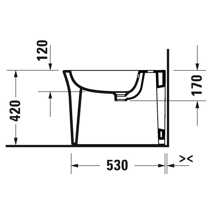 Immagine di Duravit WHITE TULIP bidet a pavimento, a filo parete, con troppopieno e bordo per rubinetteria, colore bianco 2293100000